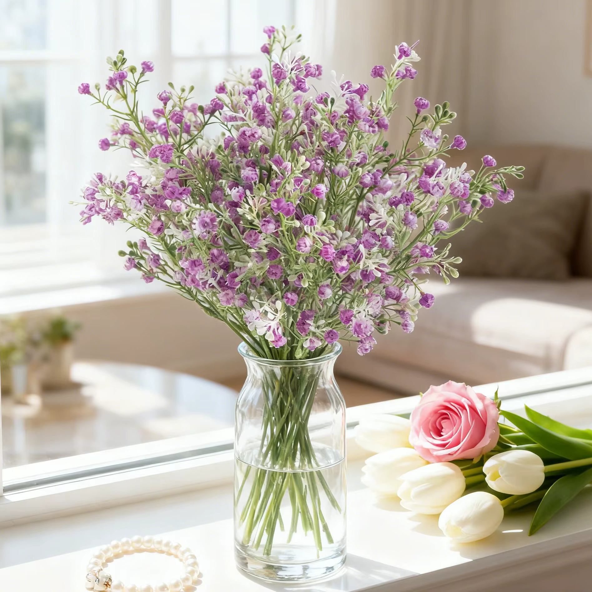 Fleurs et plantes artificielles Gypsophila – Offre Spéciale pour Bouquet de Mariée