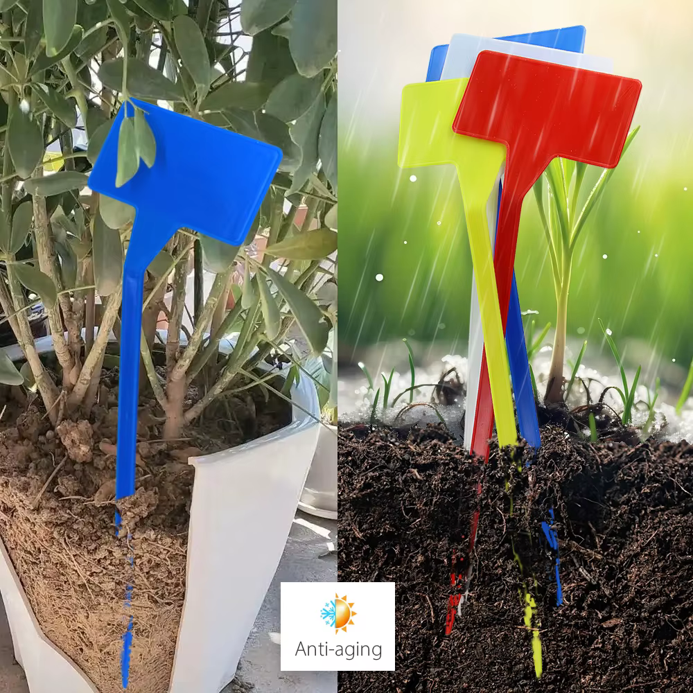 Jardinage 31x9x4.5cm en plastique en forme de T étanche Durable plante étiquette plantes vertes cultures quantité titre Logo marque signe catégorie