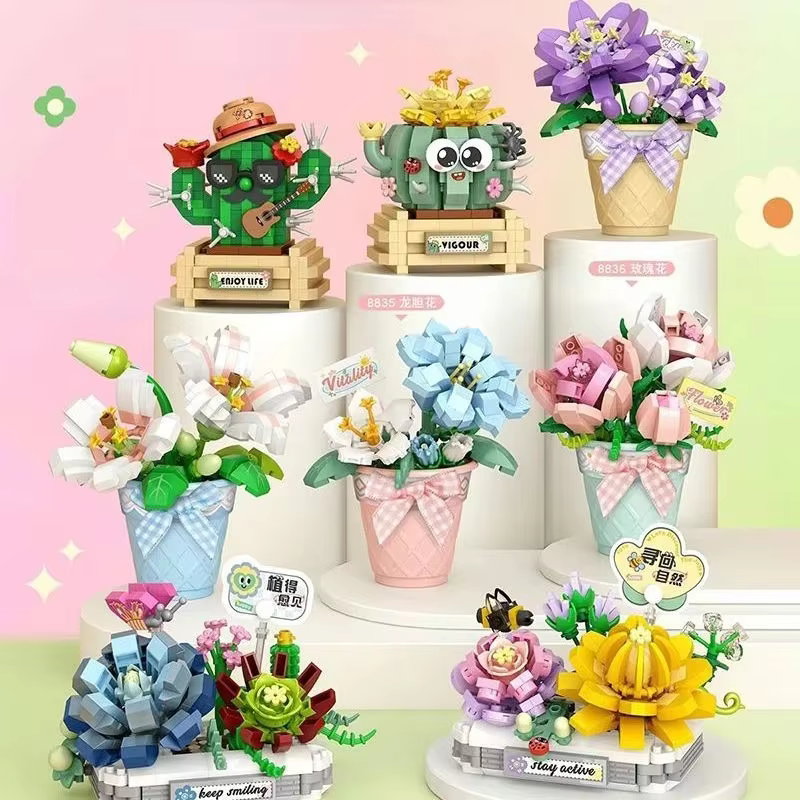 Bouquet de fleurs en briques