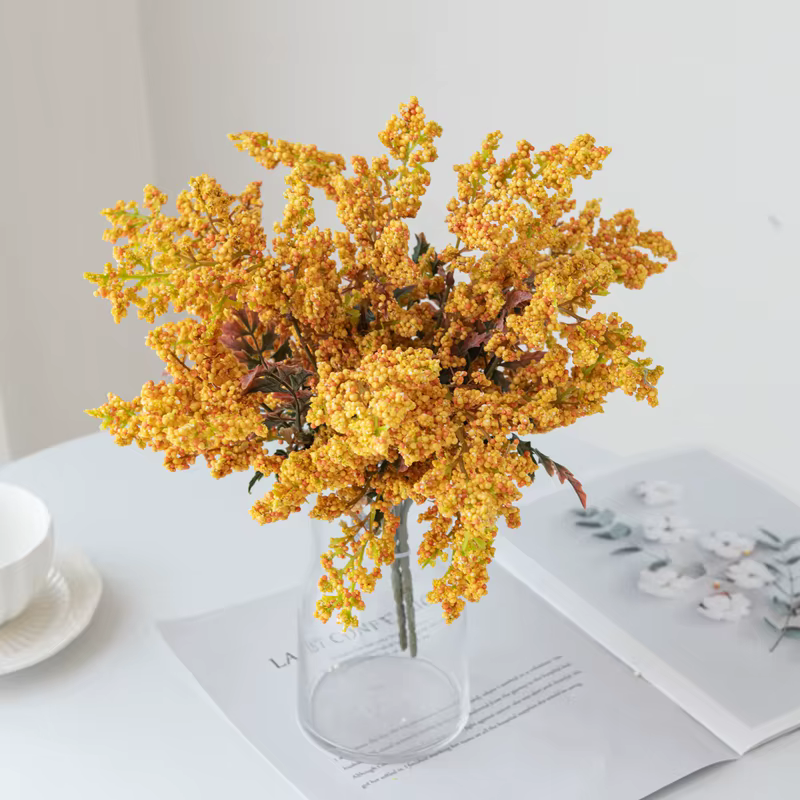 Fleurs artificielles fausse mousse gypsophile Pompon Vases pour la décoration de la maison guirlande de noël mariage accessoires de mariée liquidation