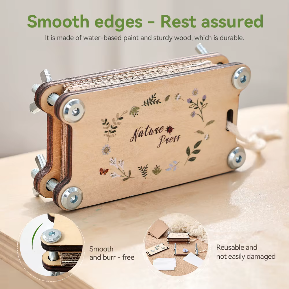 Kit de presse à fleurs en bois pour fleurs séchées pressées