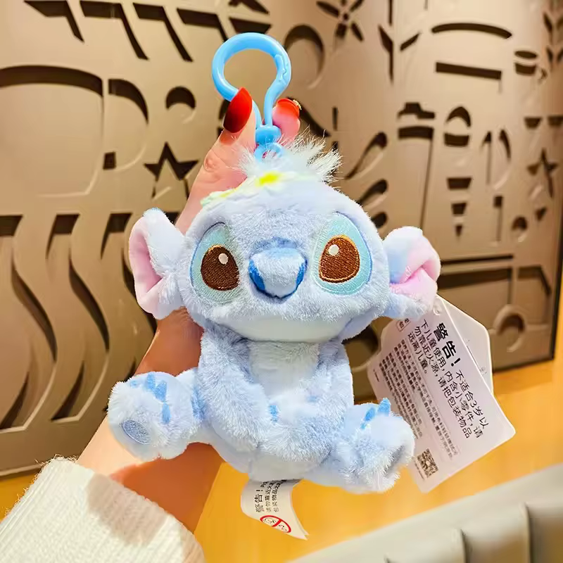 Porte-clés en peluche Stitch Potdemiel, décoration pour sac à dos, jouet chiot interstellaire, cadeau d'anniversaire, accessoires pour sac et casquette
