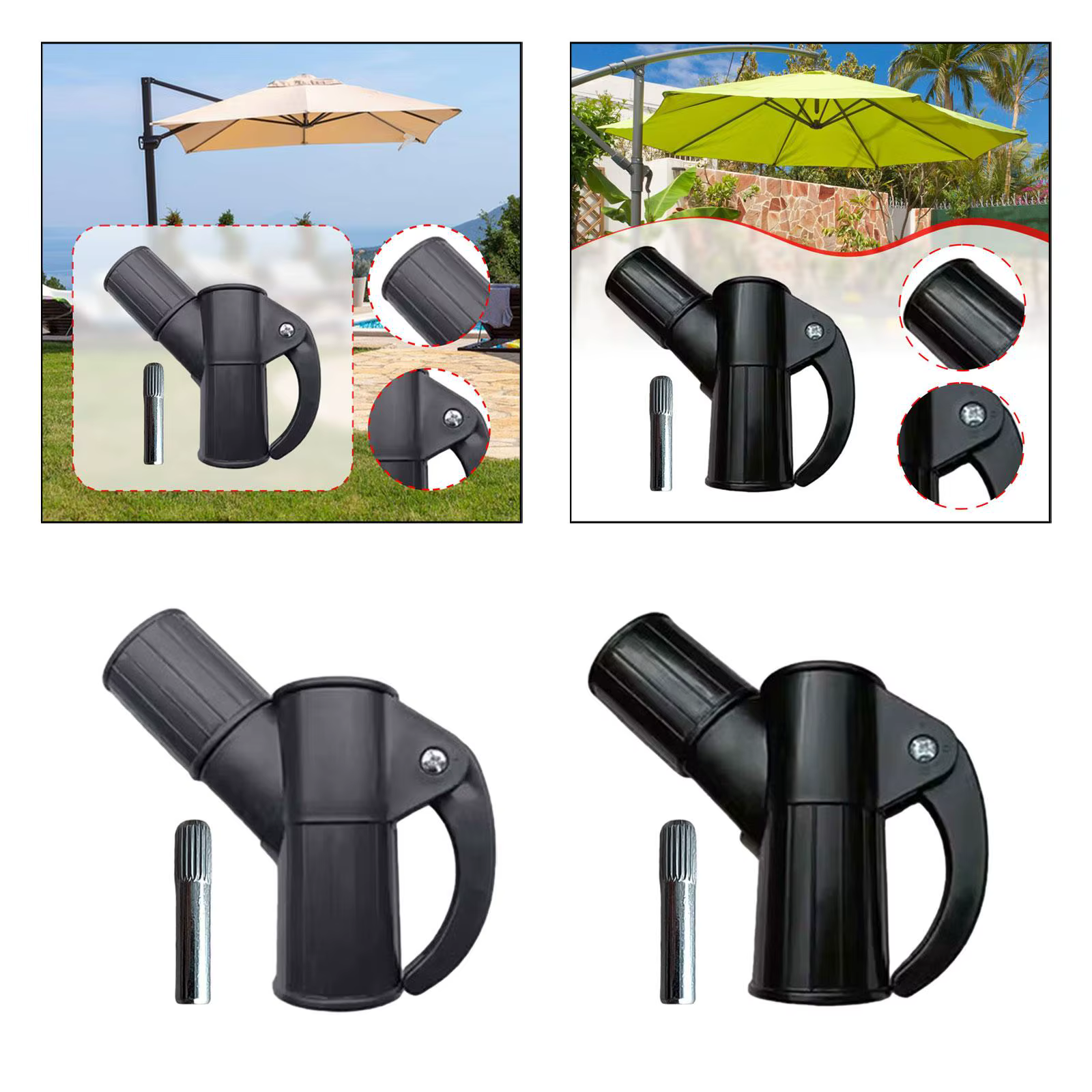 Accessoires de parasol de Patio, pièces de Parasol, parapluie pratique, léger et robuste