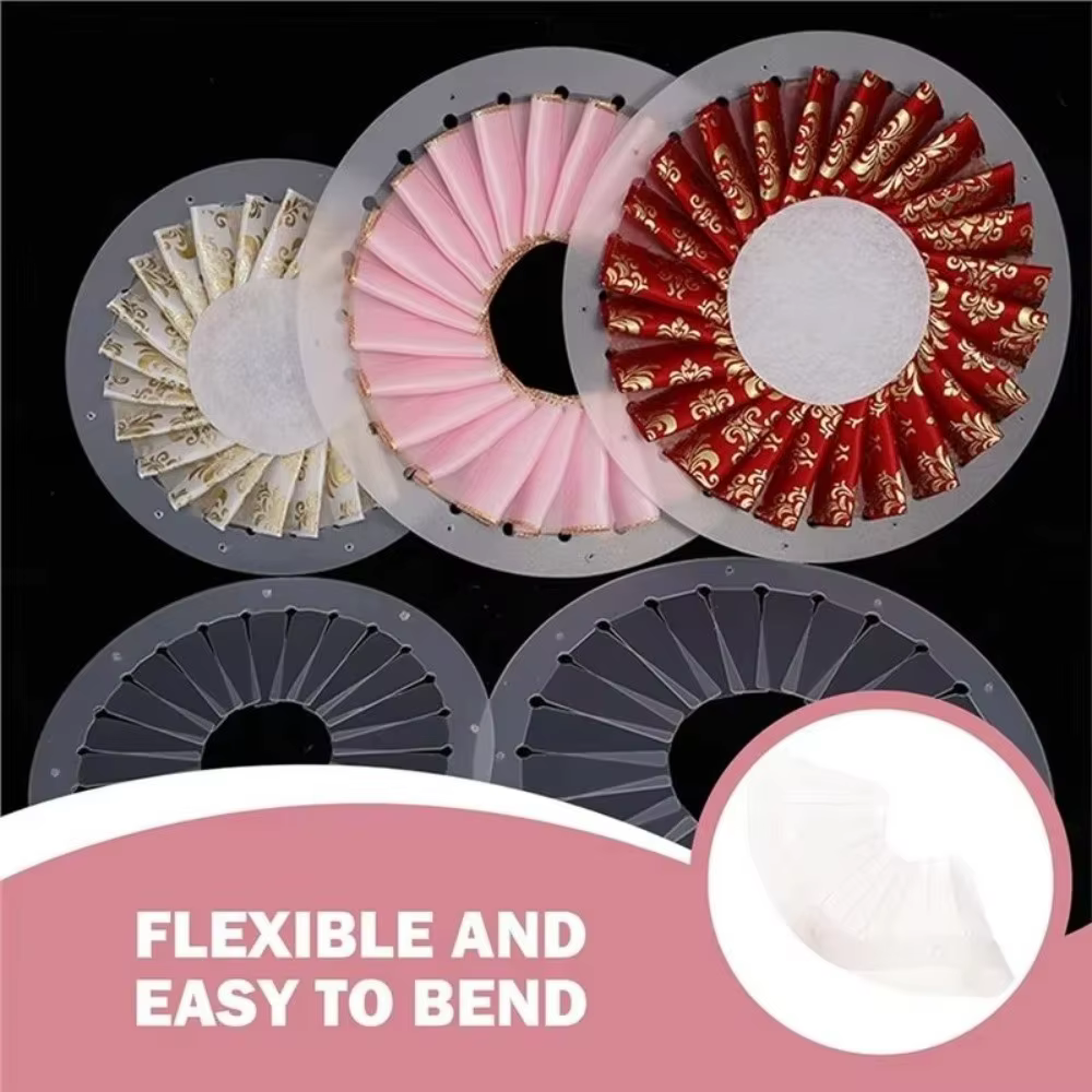 Outil de fabrication de fleurs en ruban DIY pour rosettes de 9 cm, 12 cm, 15 cm, figurines de table transparentes, outil de création de fleurs en tissu pour loisirs créatifs