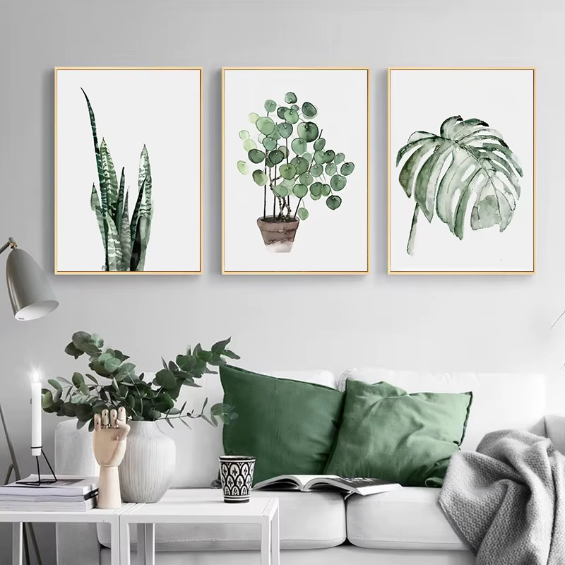 Toile de feuilles de plantes vertes simples