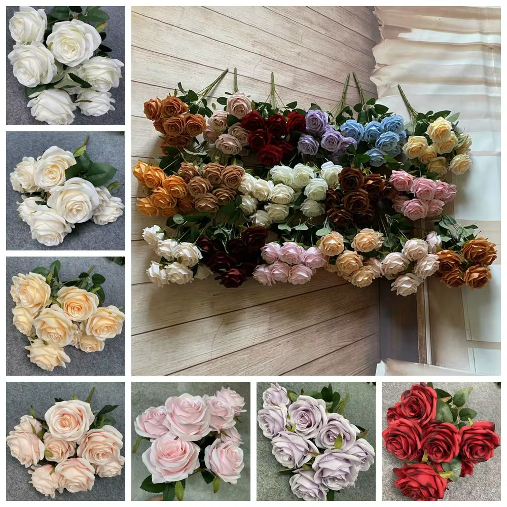 Arrangement floral, 9 têtes de roses
