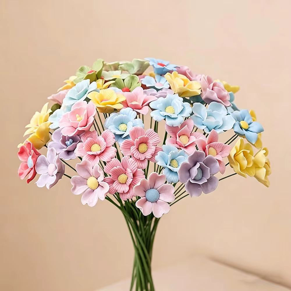 Fleurs artificielles en céramique