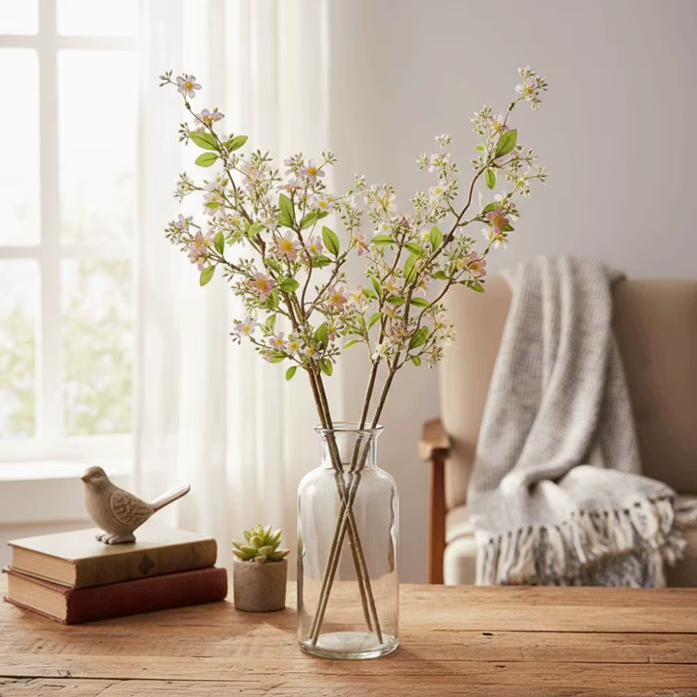 Petites Branches de Chrysanthèmes Sauvages Artificiels Réalistes en Soie Écologique