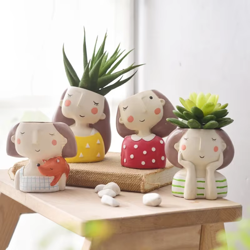 Pot de fleur pour fille succulente