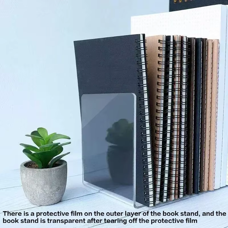 Serre-livres en acrylique Transparent, 1 pièce, étagère de bureau, support de rangement décoratif, support de livre, organisateur de papeterie scolaire