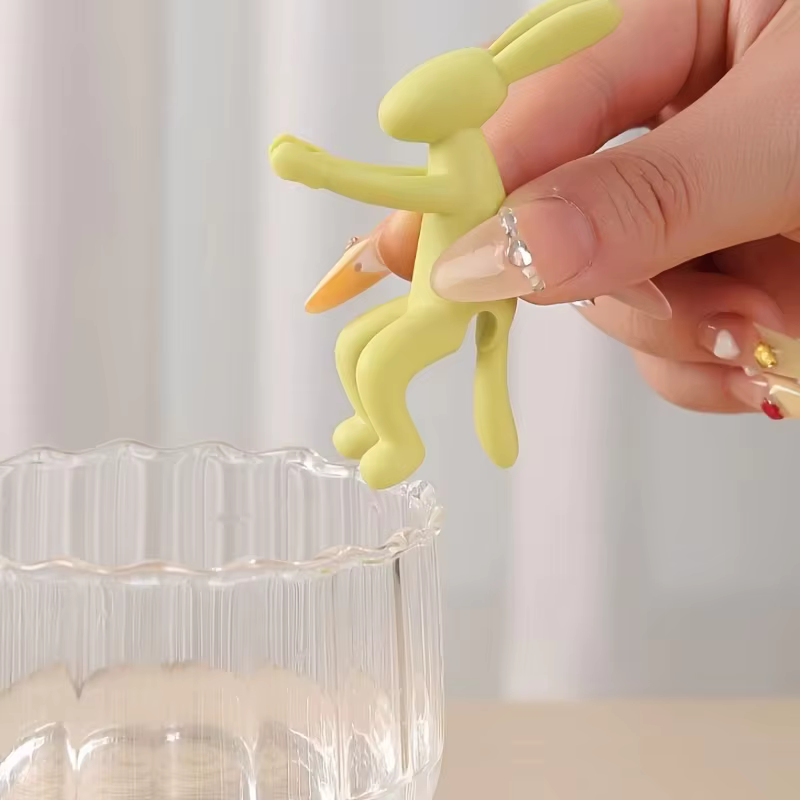 Support de tige de plante en forme de lapin