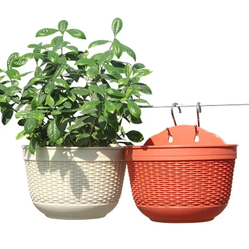 Jardinière de fleurs créative tissée en Imitation rotin