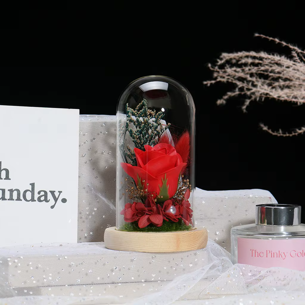 Ornement floral en verre décoratif
