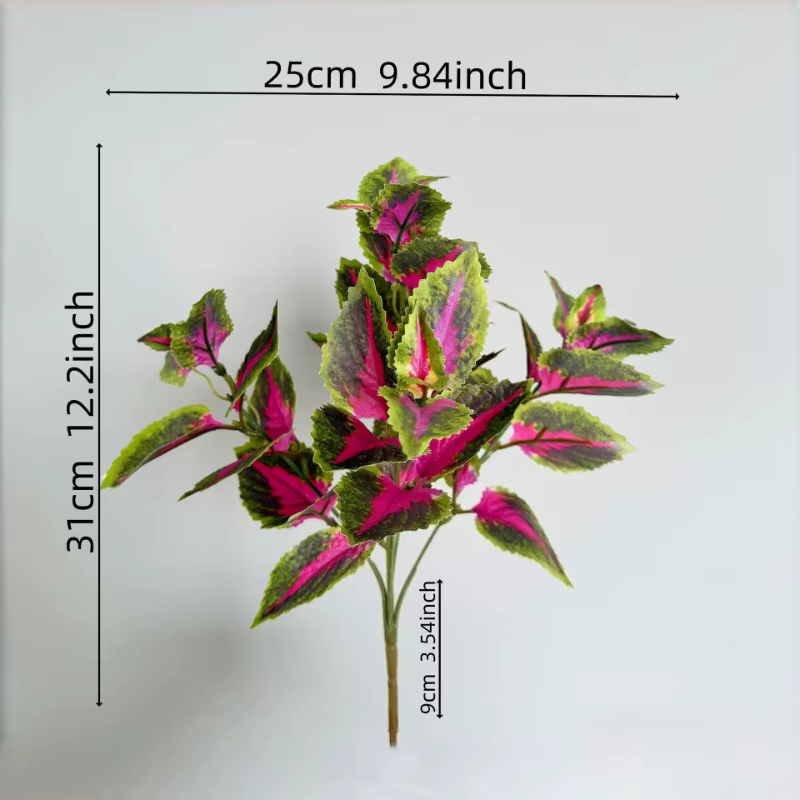 Lot de 10 bouquets de feuilles de périlla artificielles