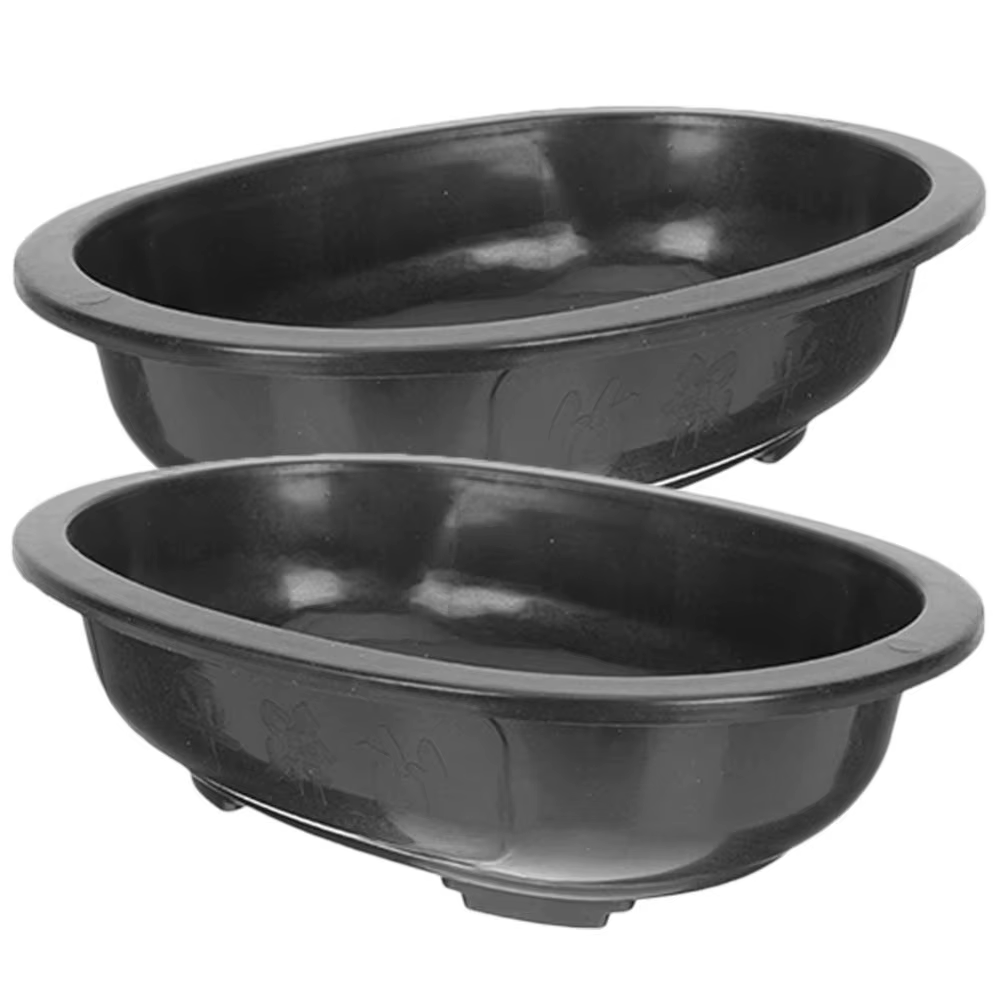 Lot de 2 pots de fleurs en plastique