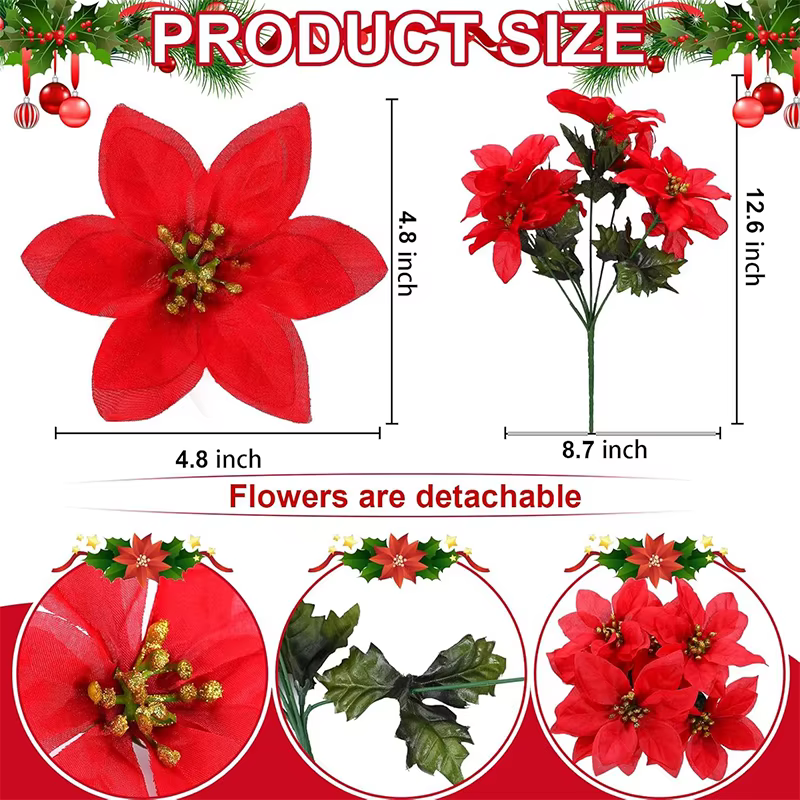 Bouquet de Fleurs Rouges pour Patients de Noël