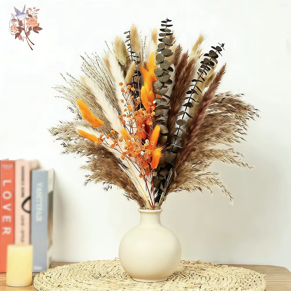 Bouquets de fleurs séchées naturelles au toucher réel