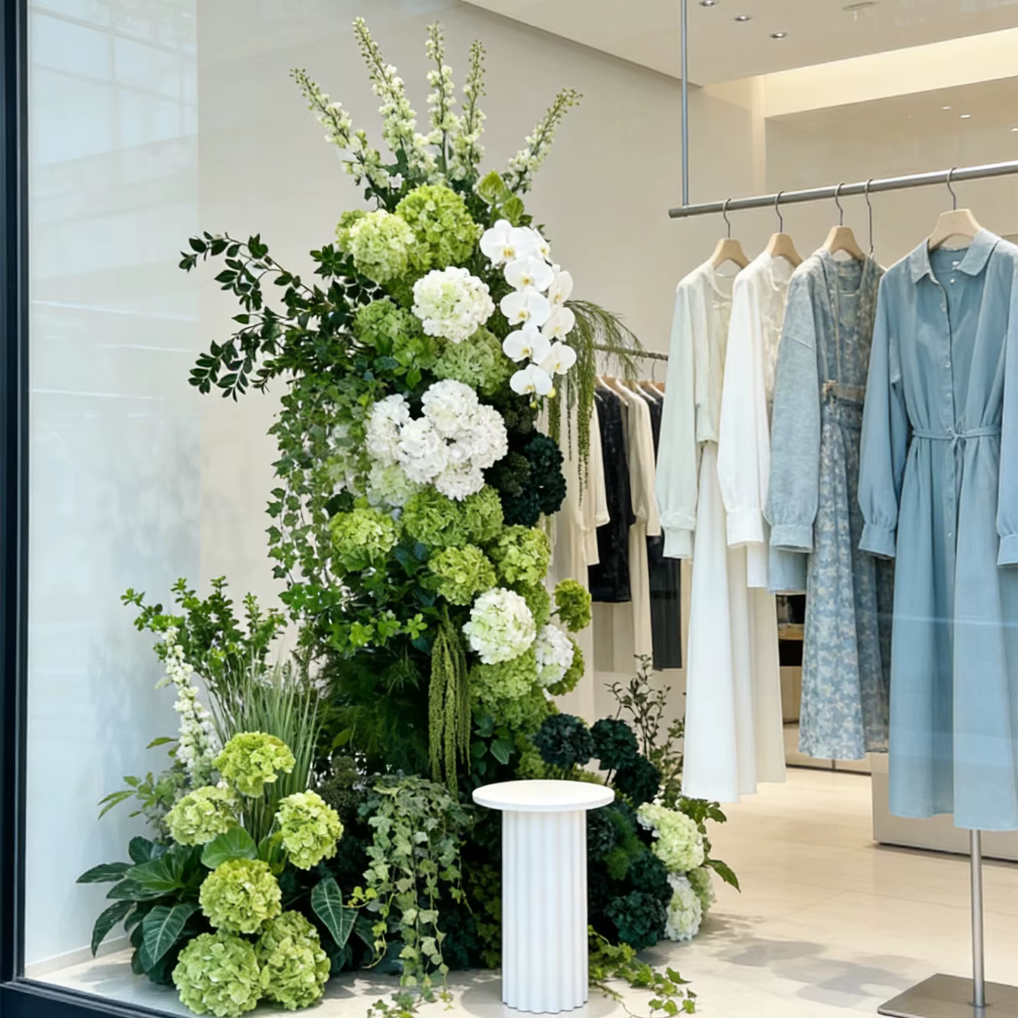 Plantes d'hortensias verts artificiels pour arrangements floraux