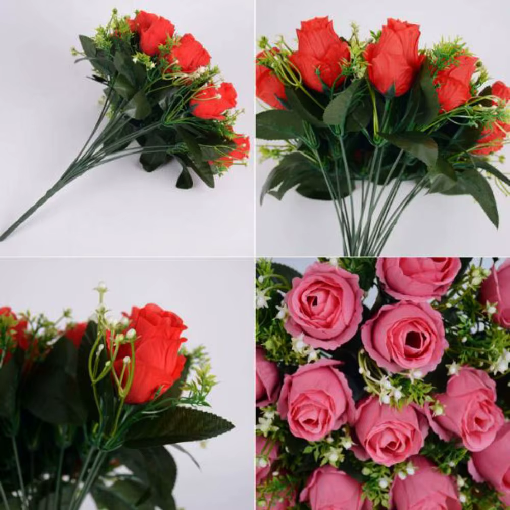 18 têtes vraie fleur heureuse 10 couleurs photographie Photo cadeau naturel simulé Rose Mini saint valentin fleurs décoration de la maison