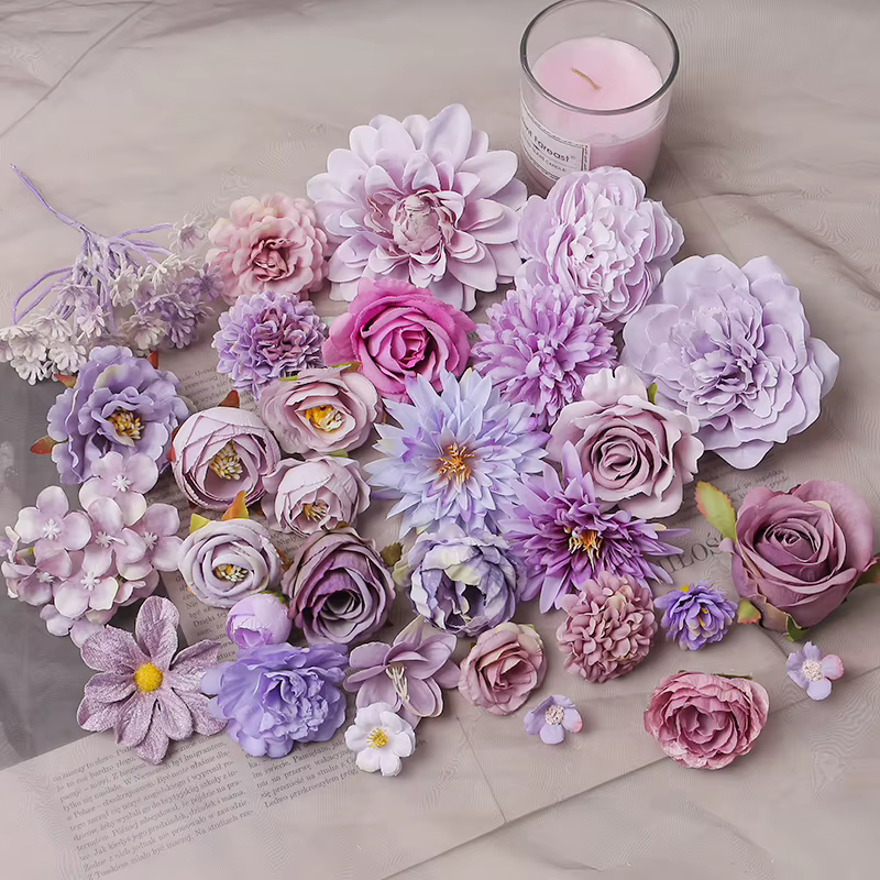 Tête de fleurs artificielles en vrac