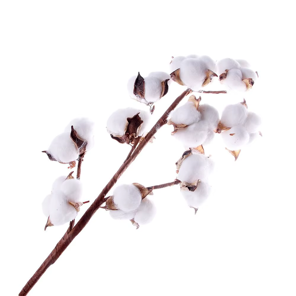 Décor à la maison fait à la main fausse fleur branche florale tige de coton