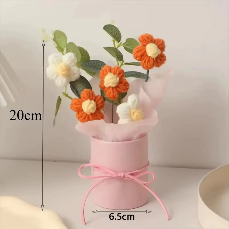 Bouquet de fleurs au crochet pour la Saint-Valentin