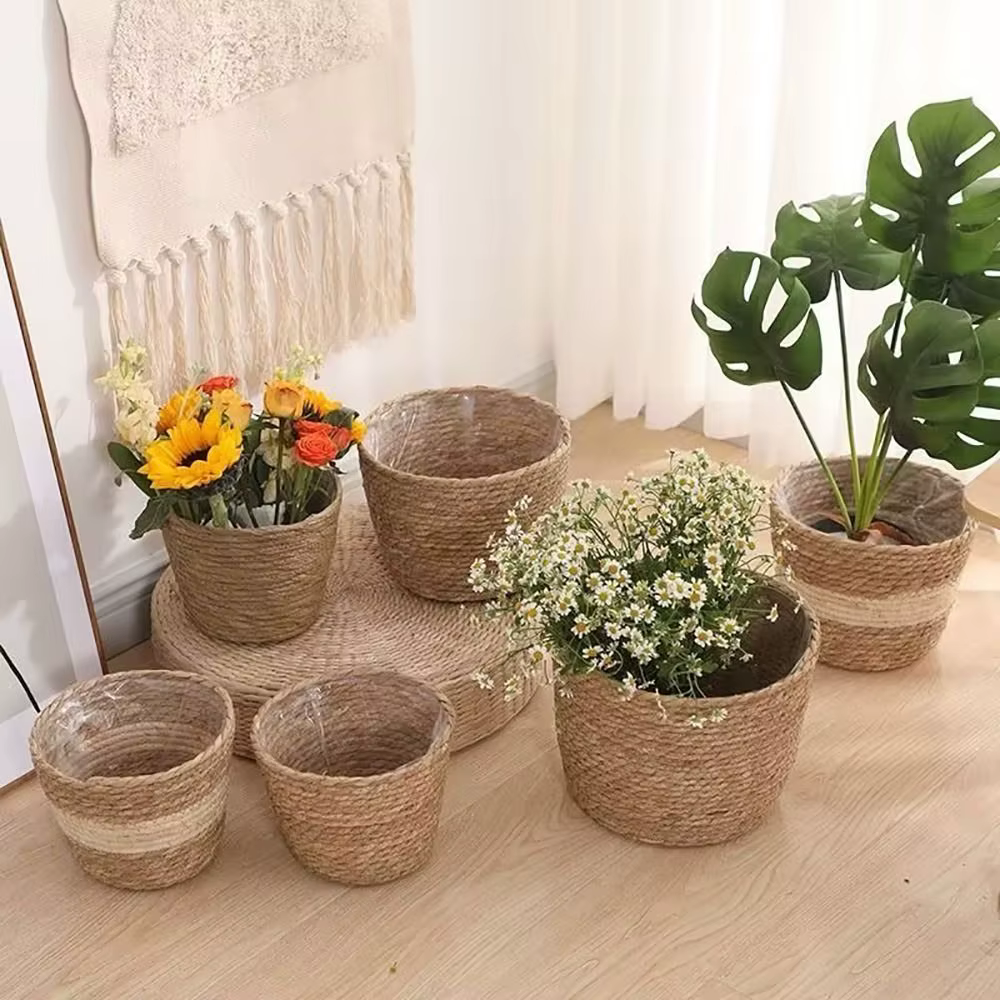 Pot de fleurs tissé en herbe Mini/S/M/L