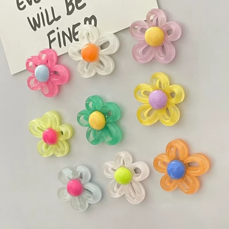 Aimant de réfrigérateur avec décoration florale de dessin animé