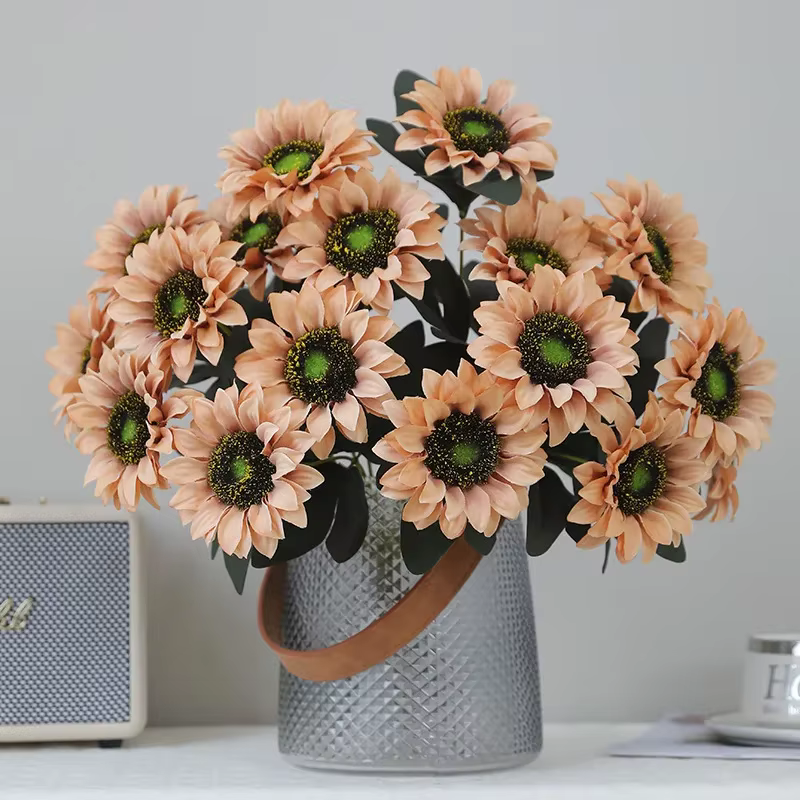 Bouquet de tournesols artificiels en soie