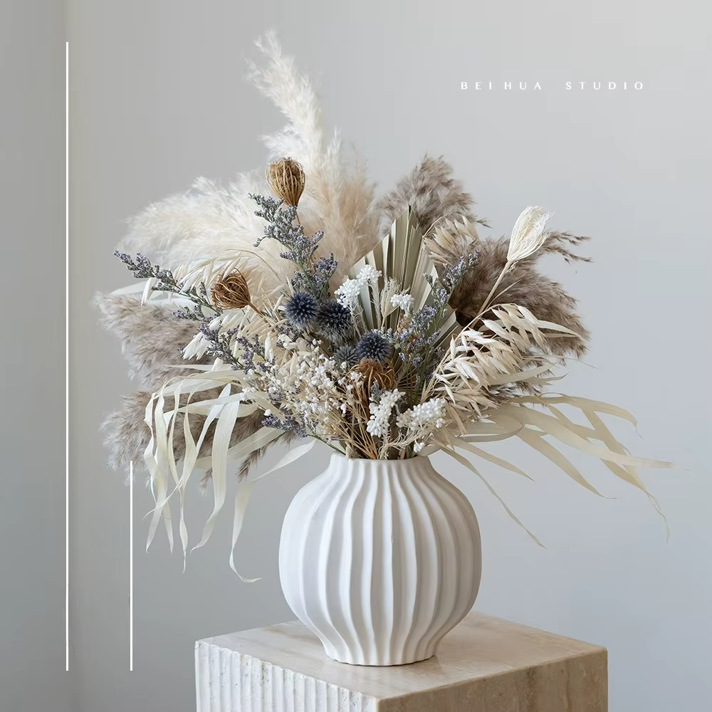 Bouquet de fleurs séchées/réelles Maillard