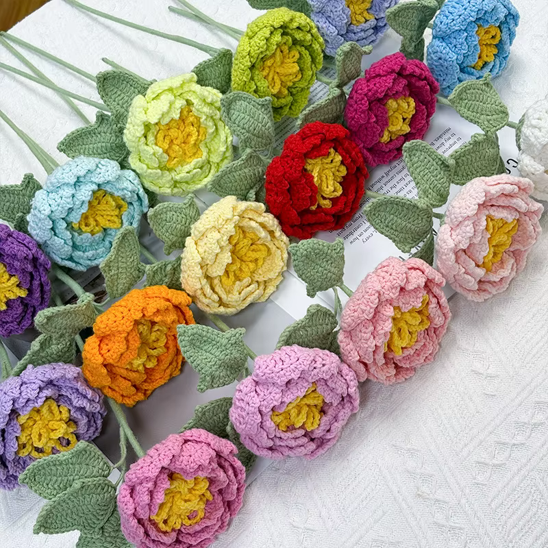 Fleur de pivoine au crochet