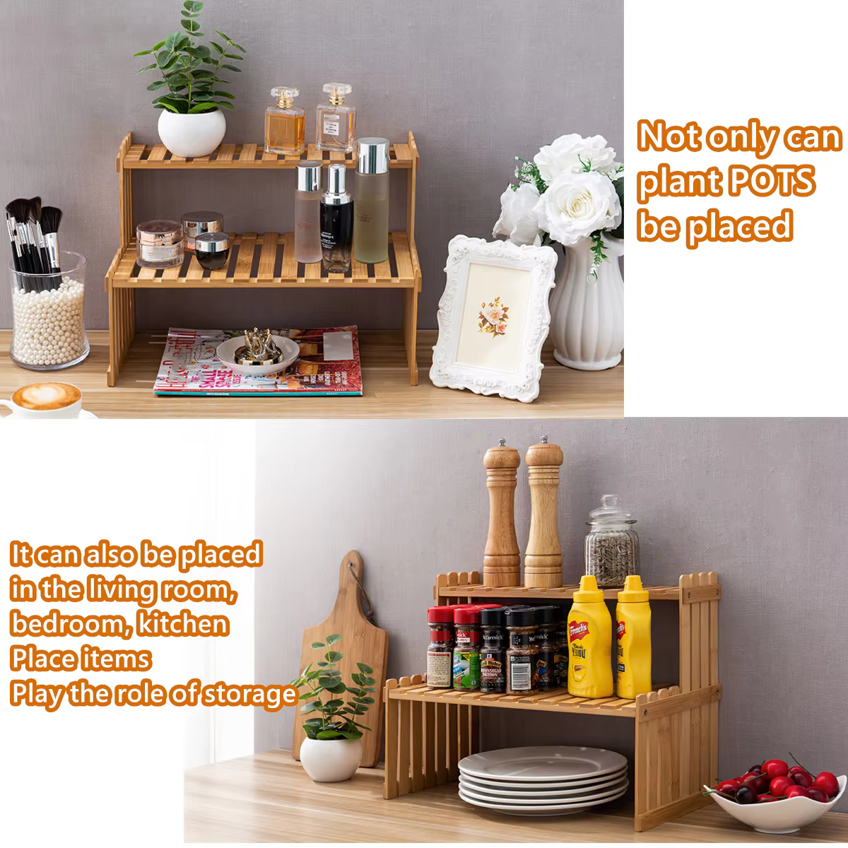 Étagère en bois pour plantes d'intérieur