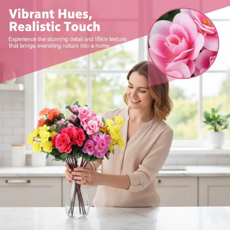 Bouquet de fleurs d'azalées artificielles