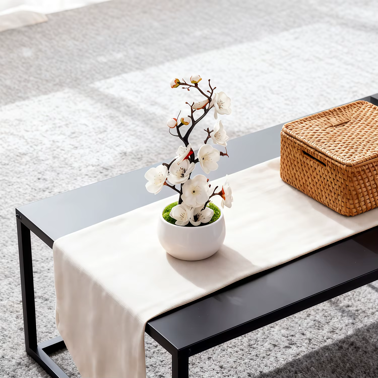 Bonsaï de fleur de prunier artificielle réaliste