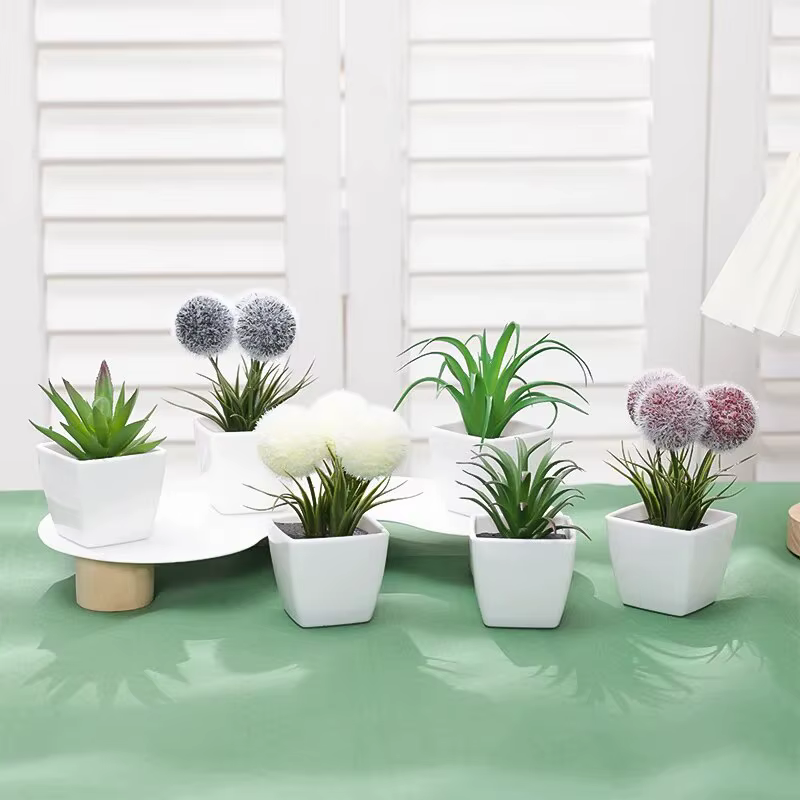 1 ensemble (6 pièces) Mini plante artificielle bonsaï