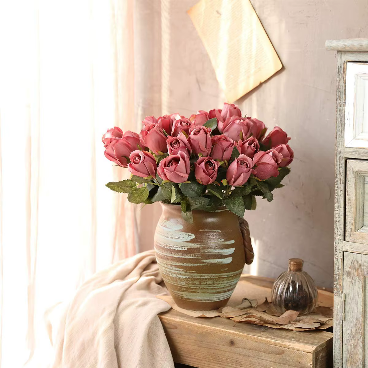 3 bouquets de fleurs artificielles