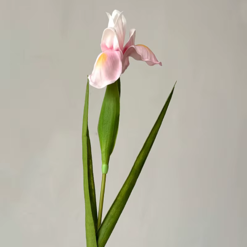 22.8 Inch Artificial Iris Flower Real Touch PU Faux Flowers for Home Decor Elegant Floral Arrangement