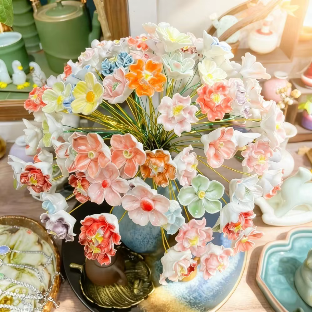 Fleurs artificielles en céramique