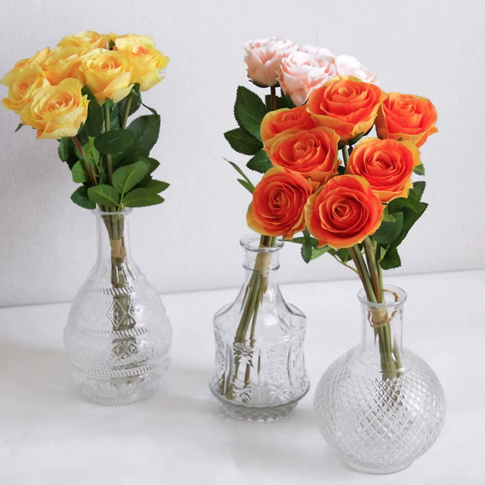 8 têtes de roses artificielles