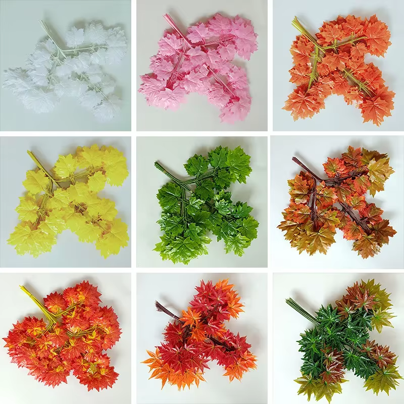 Feuilles de faux cuir chevelu Ginkgo en plastique
