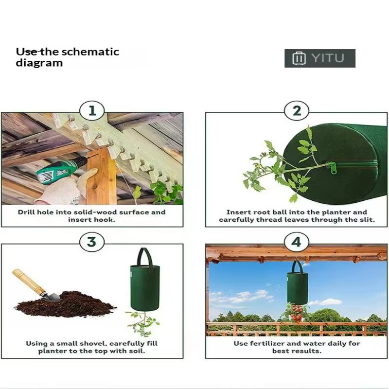 Nouveau sac de culture suspendu en feutre pour tomates