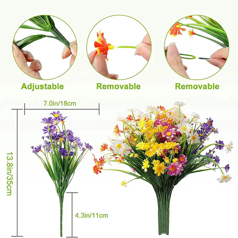 Fleurs de marguerites artificielles pour l'extérieur