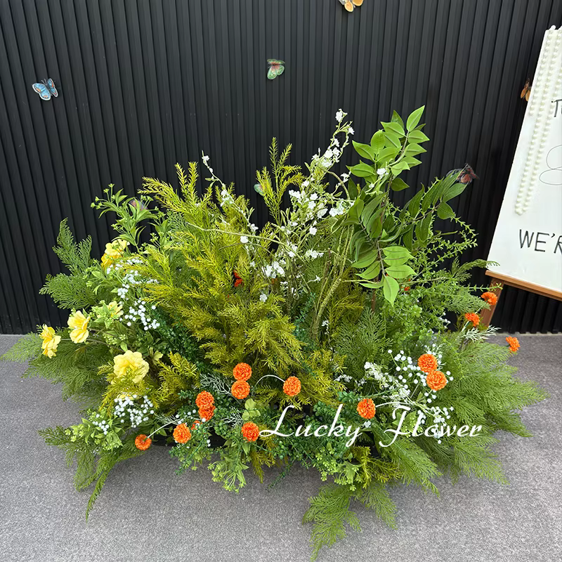 Décoration de mariage style forêt : fleurs artificielles