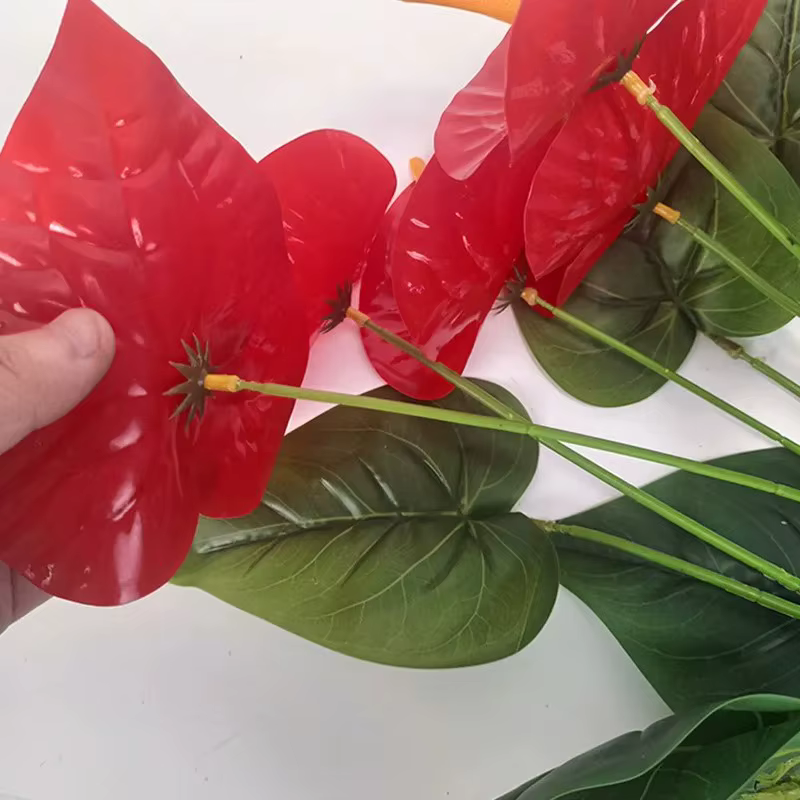 Plante artificielle Anthurium de qualité supérieure à 18 têtes
