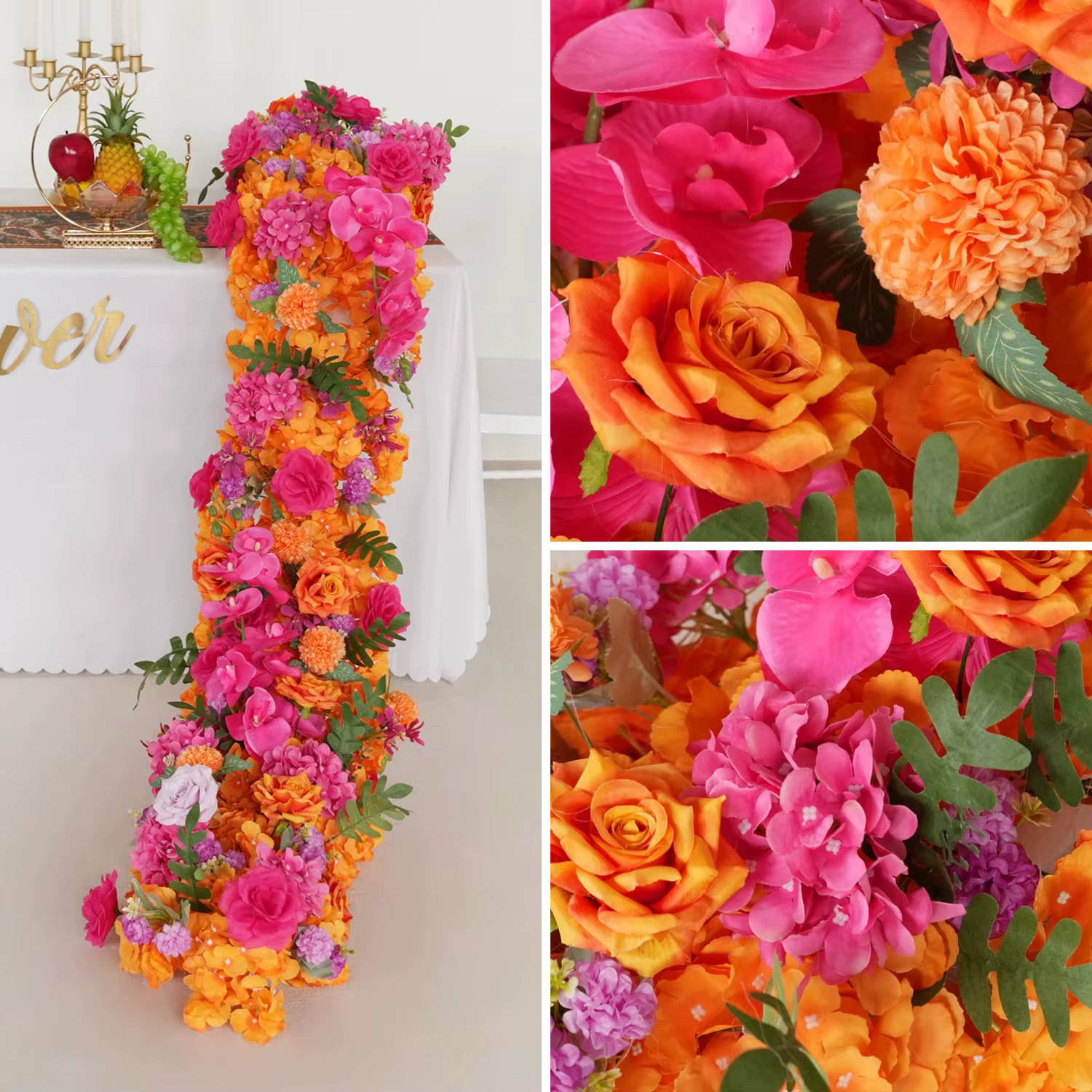 Uflower 50/100 cm fleur artificielle rangée pivoine chemin Table pièce maîtresse décoration de mariage mélange fleurs toile de fond arches décor