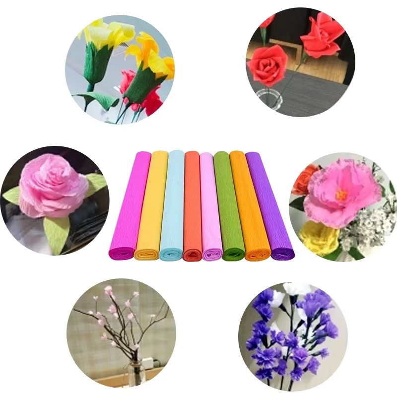 Papier crépon coloré fait à la main
