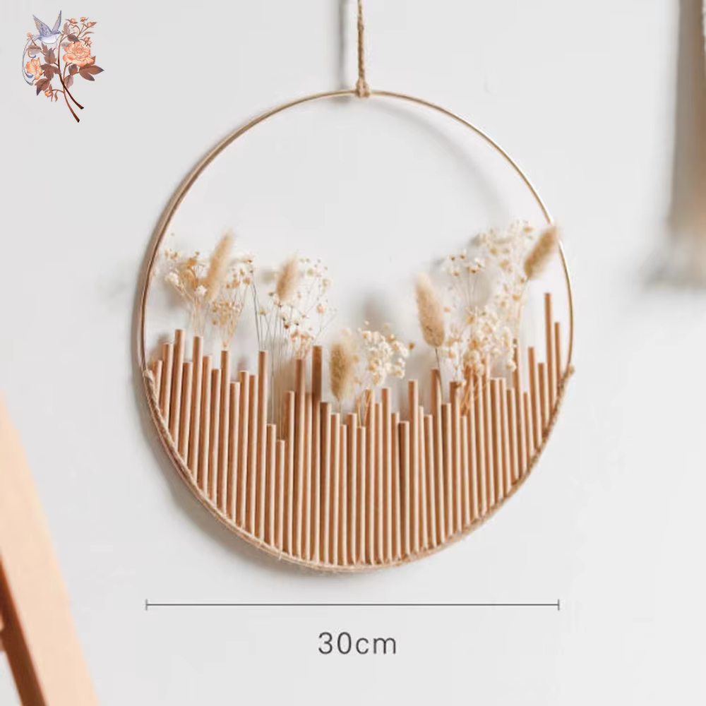 Couronne de fleurs séchées de qualité supérieure faite à la main