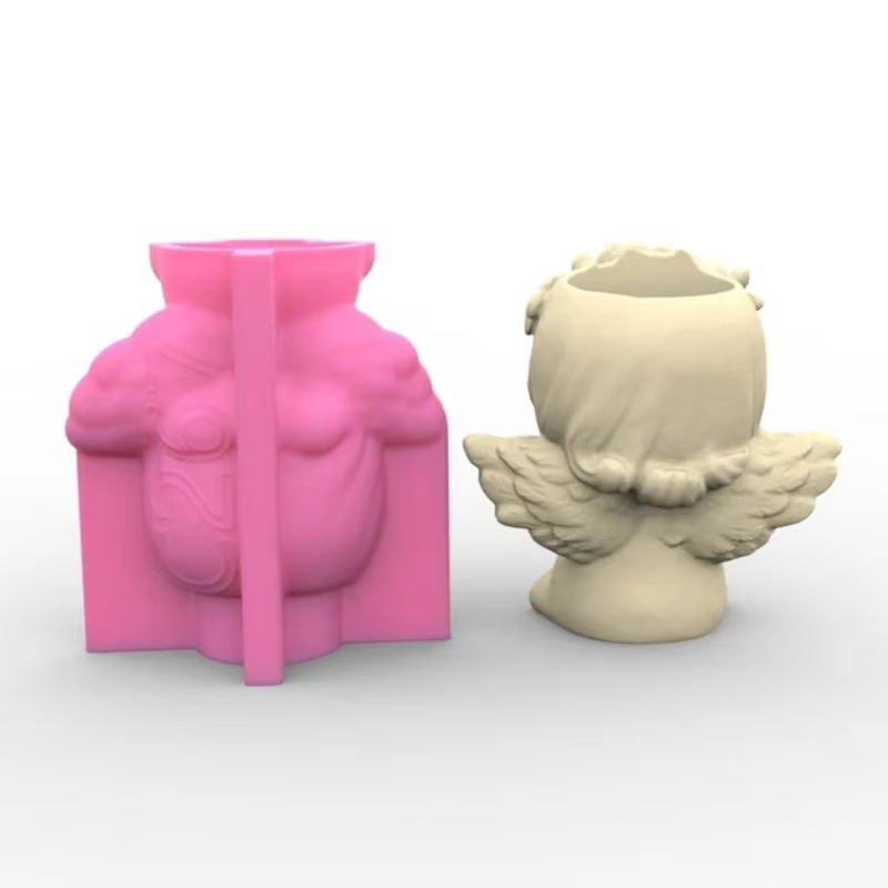 Ange Fille Silicone Pot Fleur Moule Béton Chandelier