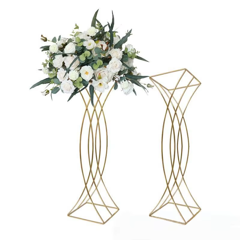 Supports de fleurs pilier centres de Table de mariage doré 80CM de haut route plomb décor à la maison