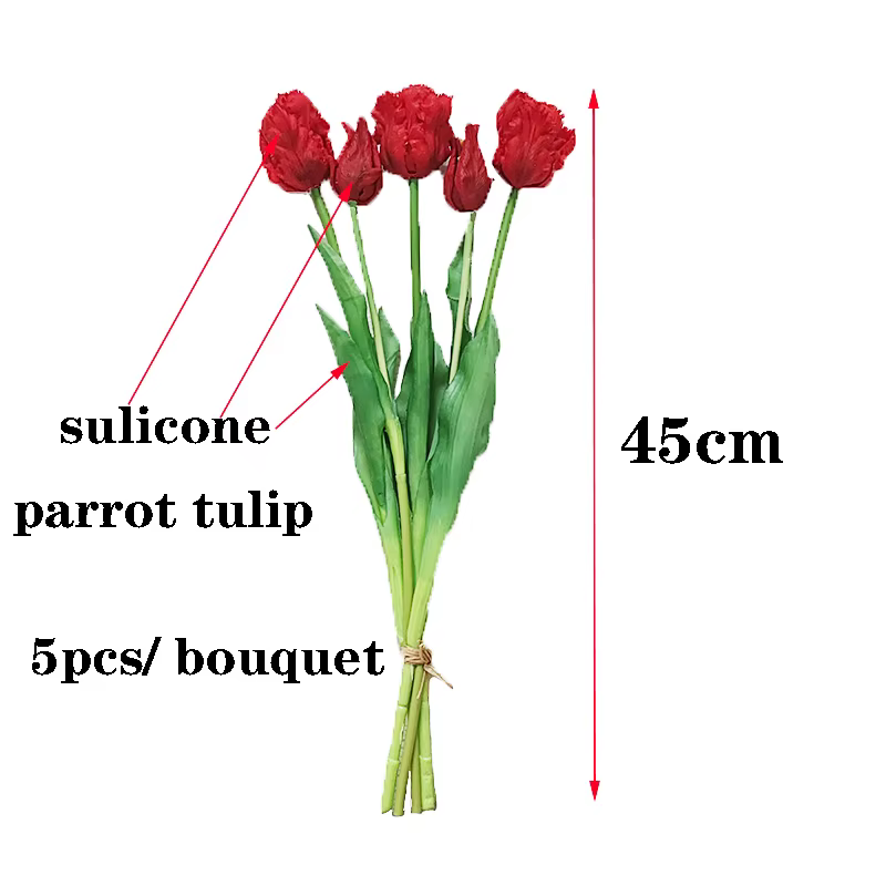 Bouquet de Fleurs Artificielles en Silicone pour Décoration de Maison